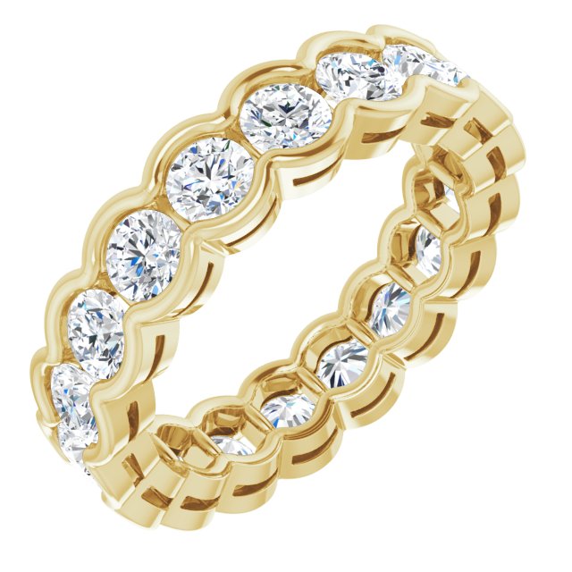 3.0 ct. Diamond Half Bezel Channel Set Eternity Band-in 14K/18K White, Yellow, Rose Gold and Platinum - Christmas Jewelry Gift -VIRABYANI