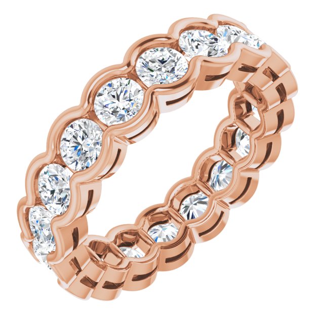3.0 ct. Round Diamond Half Bezel Set Eternity Band-VIRABYANI