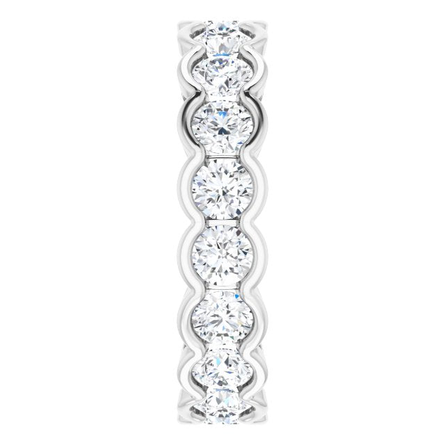 3.0 ct. Round Diamond Half Bezel Set Eternity Band-VIRABYANI