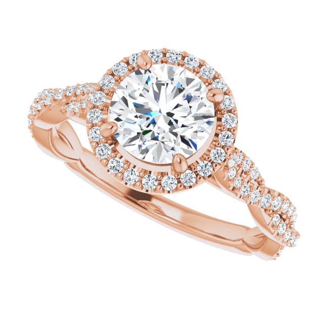 0.33 ctw Side Diamond Round Cut Halo Engagement Ring-in 14K/18K White, Yellow, Rose Gold and Platinum - Christmas Jewelry Gift -VIRABYANI