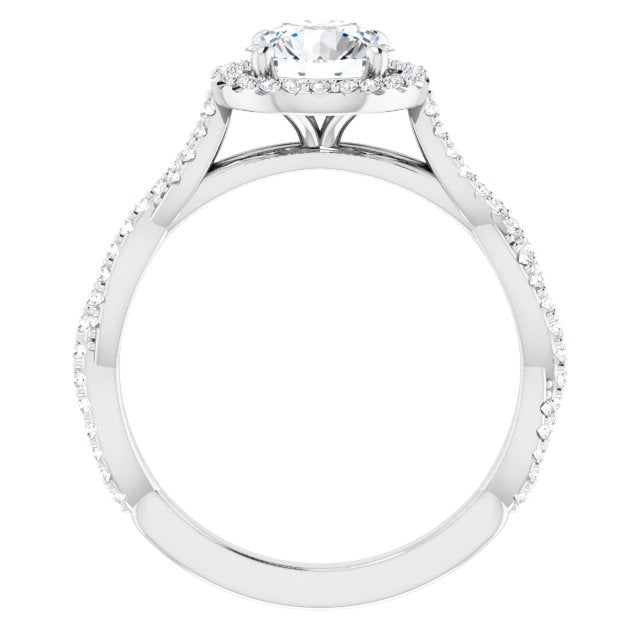 0.33 ctw Side Diamond Round Cut Halo Engagement Ring-in 14K/18K White, Yellow, Rose Gold and Platinum - Christmas Jewelry Gift -VIRABYANI
