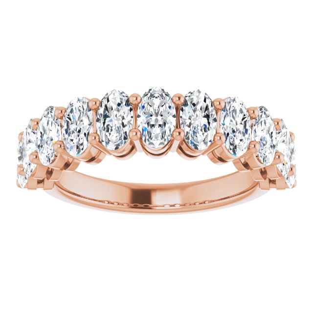 2.31 ct. Oval Cut Diamond Wedding Band-in 14K/18K White, Yellow, Rose Gold and Platinum - Christmas Jewelry Gift -VIRABYANI