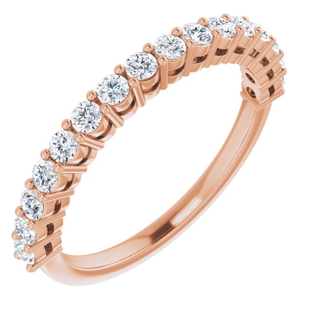 0.48 ct. Round Cut Diamond, Open Gallery Setting Wedding Band-in 14K/18K White, Yellow, Rose Gold and Platinum - Christmas Jewelry Gift -VIRABYANI
