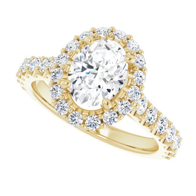 Oval Cut Diamond Halo Engagement Ring-VIRABYANI