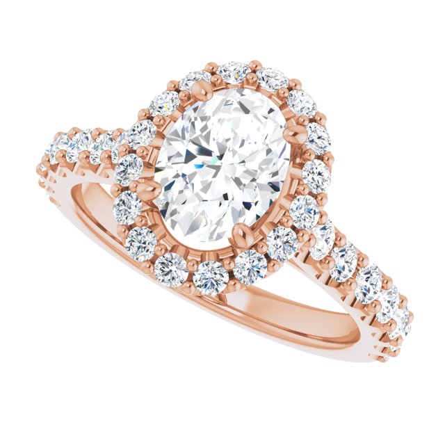 Oval Cut Diamond Halo Engagement Ring-VIRABYANI