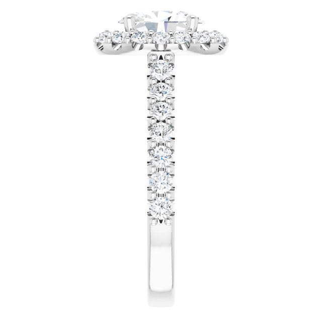 Oval Cut Diamond Halo Engagement Ring-VIRABYANI