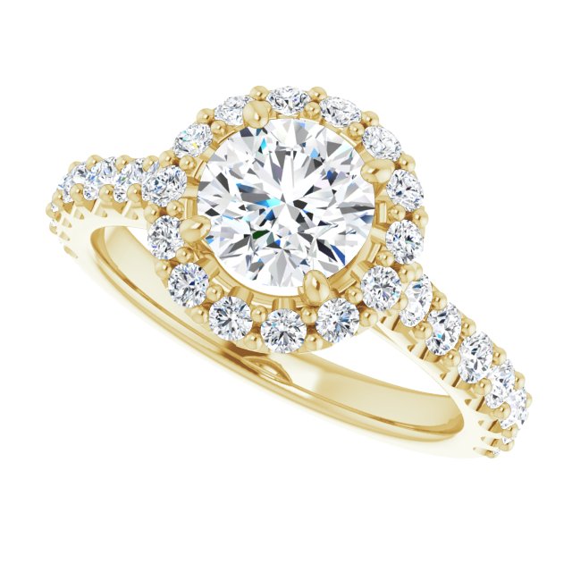 Round Diamond Halo Engagement Ring-VIRABYANI