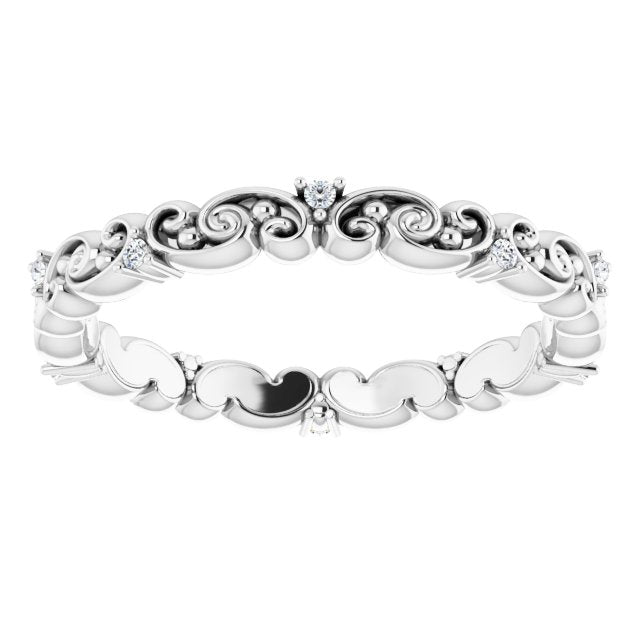 Art Deco Style Stackable Diamond Eternity Band-VIRABYANI