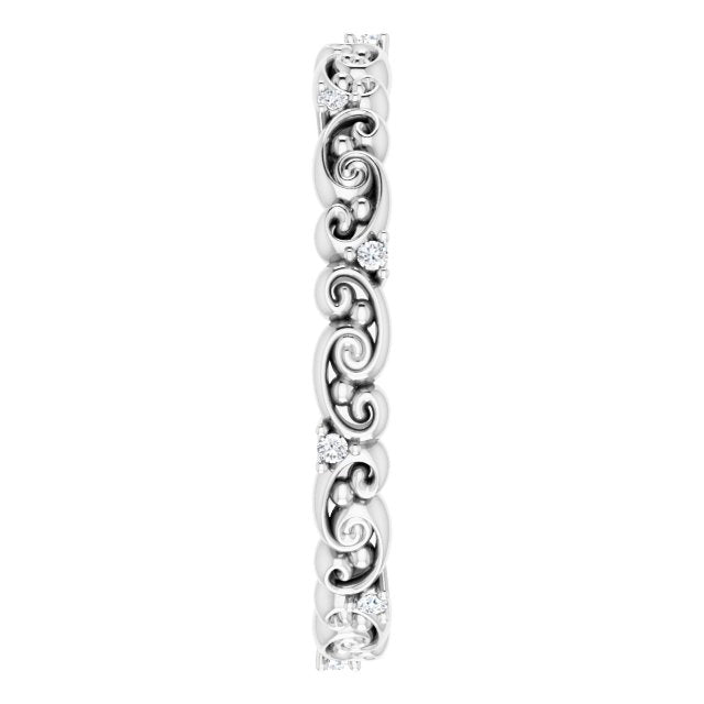 Art Deco Style Stackable Diamond Eternity Band-VIRABYANI