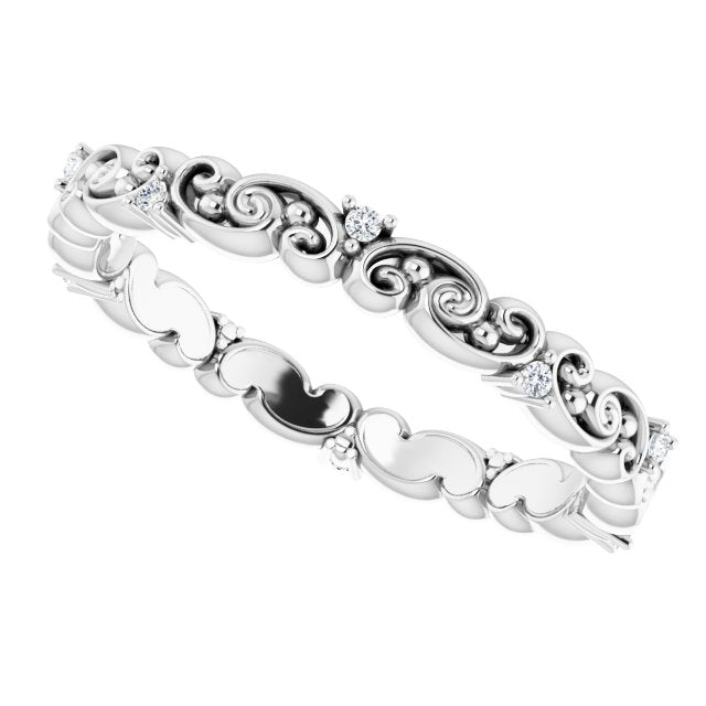 Art Deco Style Stackable Diamond Eternity Band-VIRABYANI