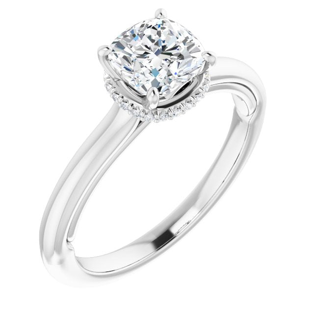 Wraparound Underneath Halo Engagement Ring-in 14K/18K White, Yellow, Rose Gold and Platinum - Christmas Jewelry Gift -VIRABYANI