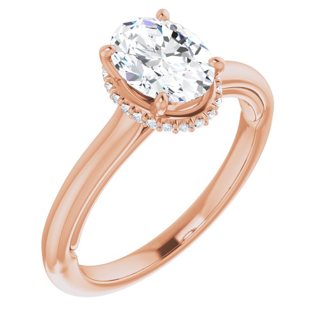 Wraparound Halo Oval Diamond Engagement Ring-VIRABYANI