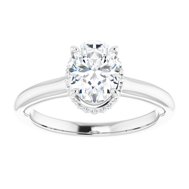 Wraparound Halo Oval Diamond Engagement Ring-VIRABYANI