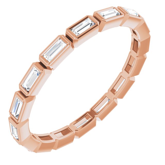 0.88 ct. Bezel Set Baguette Diamond Eternity Band-VIRABYANI