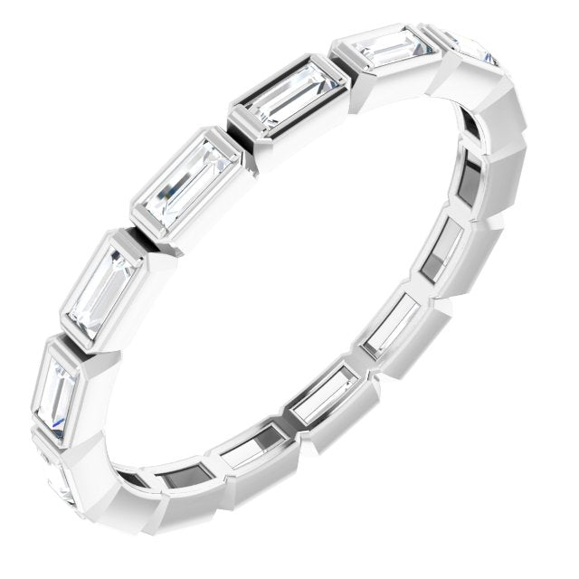 0.88 ct. Bezel Set Baguette Diamond Eternity Band-VIRABYANI