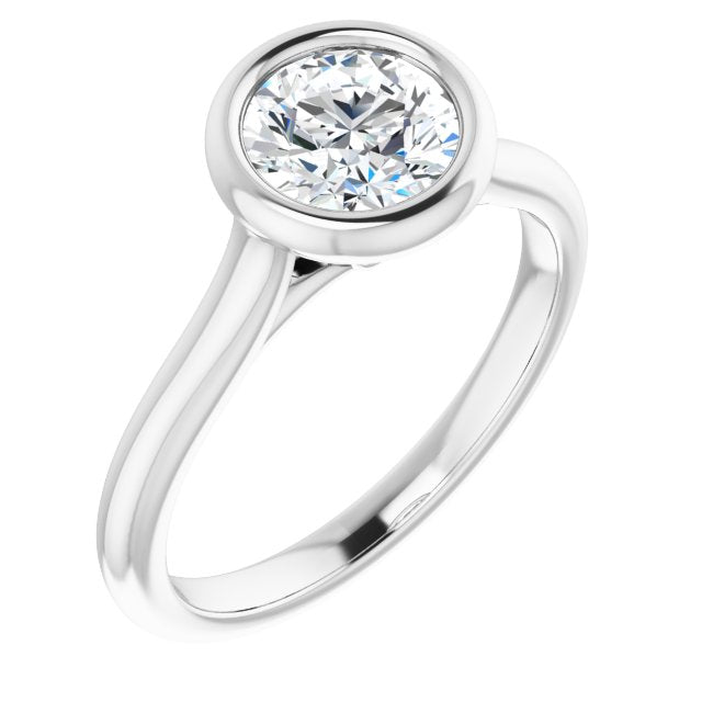 Luna Bezel Round Solitaire Engagement Ring-VIRABYANI