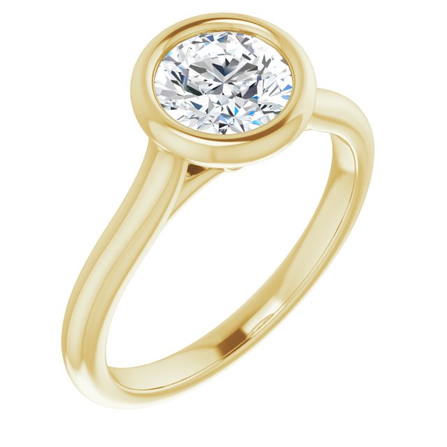 Luna Bezel Round Solitaire Engagement Ring-VIRABYANI