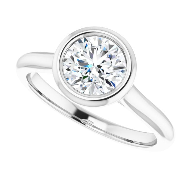 Luna Bezel Round Solitaire Engagement Ring-VIRABYANI