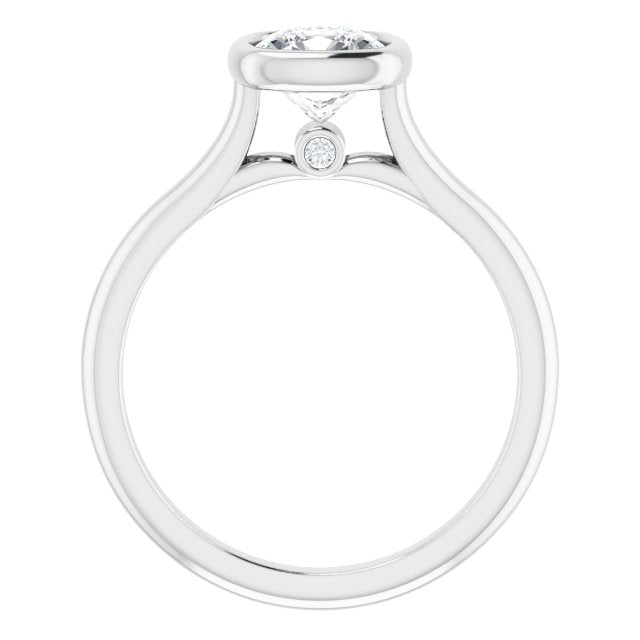 Luna Bezel Cushion Solitaire Engagement Ring-VIRABYANI