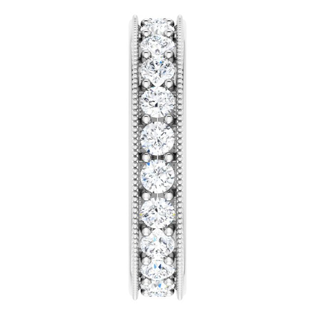 1.76 ct. Round Diamond Eternity Band Milgrain Accent Ring-VIRABYANI