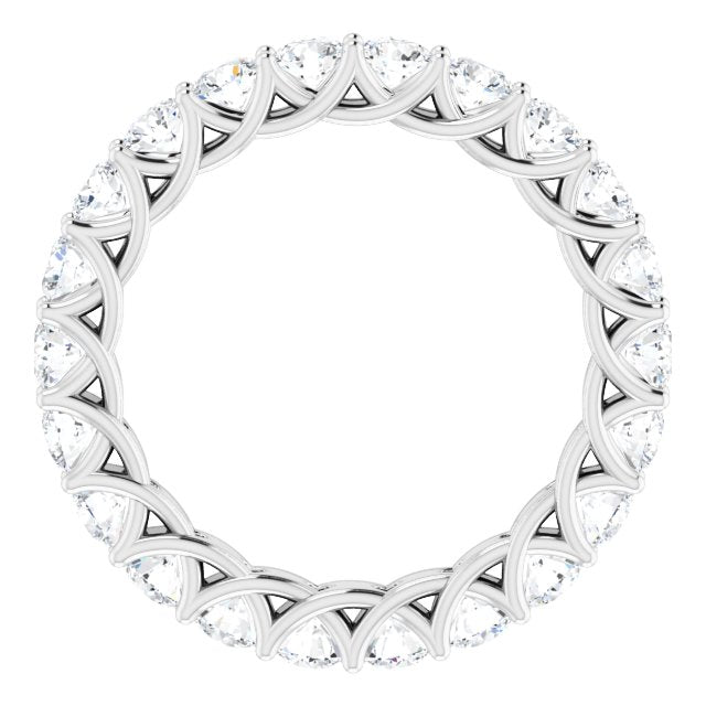 2.20 ct. Round Diamond Trellis Eternity Band-in 14K/18K White, Yellow, Rose Gold and Platinum - Christmas Jewelry Gift -VIRABYANI