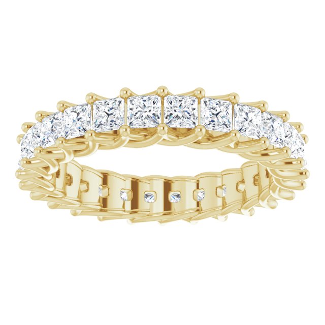 2.60 ct. Princess Diamond Eternity Band-in 14K/18K White, Yellow, Rose Gold and Platinum - Christmas Jewelry Gift -VIRABYANI