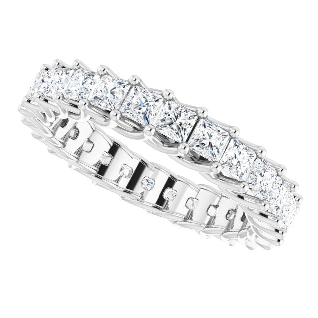 2.60 ct. Princess Diamond Eternity Band-in 14K/18K White, Yellow, Rose Gold and Platinum - Christmas Jewelry Gift -VIRABYANI