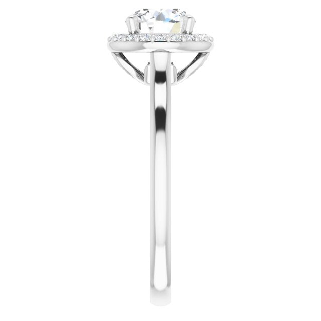 0.15 ctw Side Diamond Round Cut Halo Engagement Ring-in 14K/18K White, Yellow, Rose Gold and Platinum - Christmas Jewelry Gift -VIRABYANI