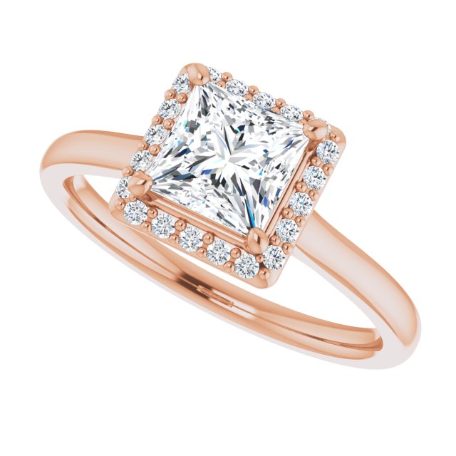 Princess Diamond Halo Engagement Ring-VIRABYANI