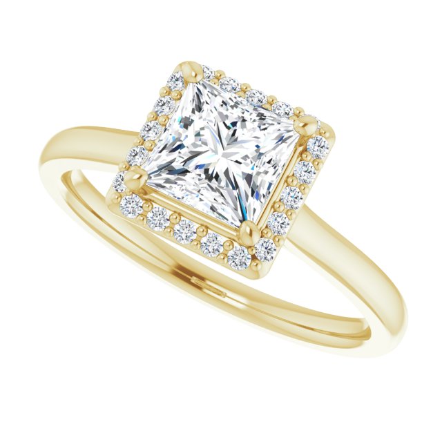 Princess Diamond Halo Engagement Ring-VIRABYANI