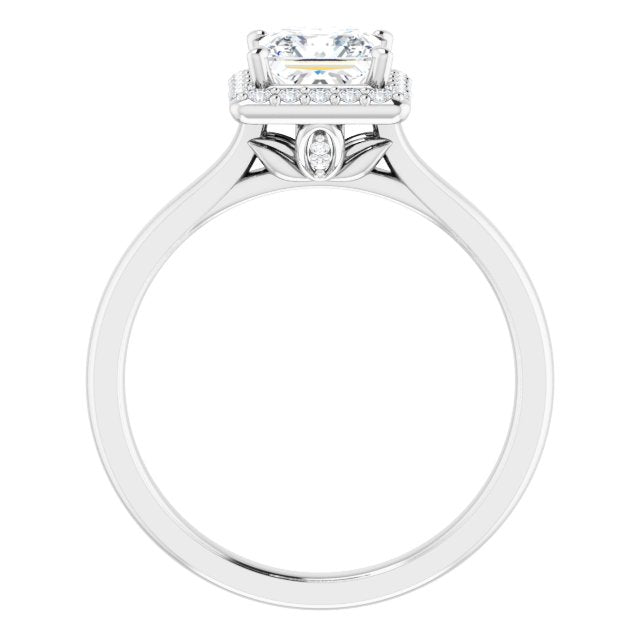 Oval Cut Diamond Halo Engagement Ring-in 14K/18K White, Yellow, Rose Gold and Platinum - Christmas Jewelry Gift -VIRABYANI
