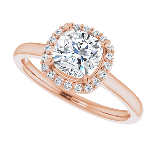 Cushion Cut Diamond Halo Engagement Ring-VIRABYANI