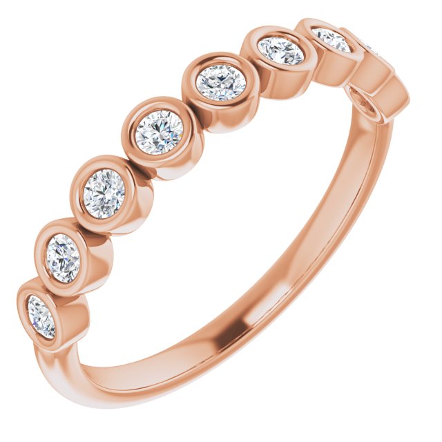 0.25 ct. Round Cut Diamond, Bezel Set Wedding Band-in 14K/18K White, Yellow, Rose Gold and Platinum - Christmas Jewelry Gift -VIRABYANI