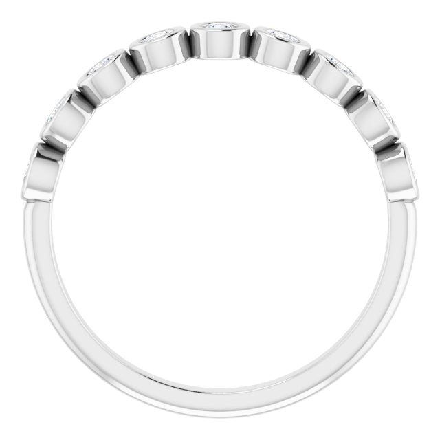 Round Diamond Bezel Set Wedding Band-VIRABYANI