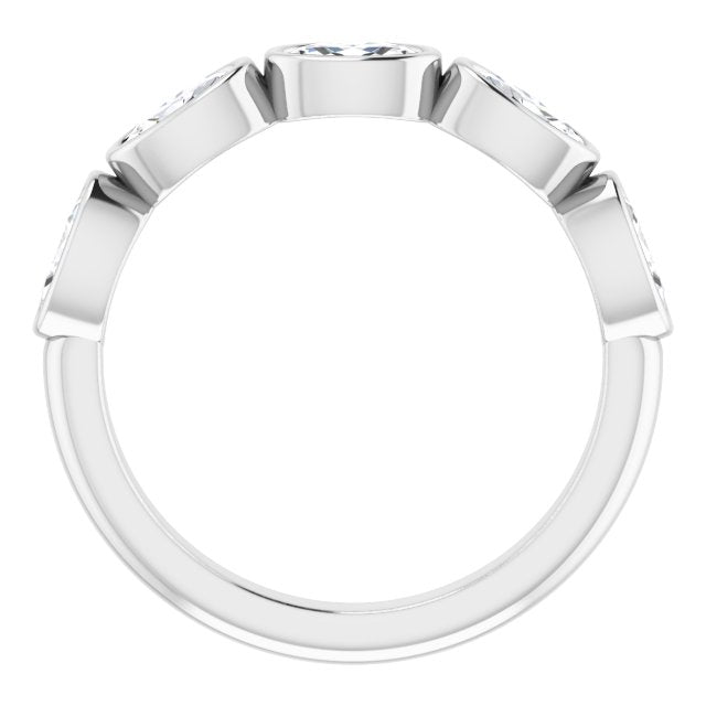 1.05 ct. Oval Cut Diamond Wedding Band 5 Stone Anniversary Ring-VIRABYANI