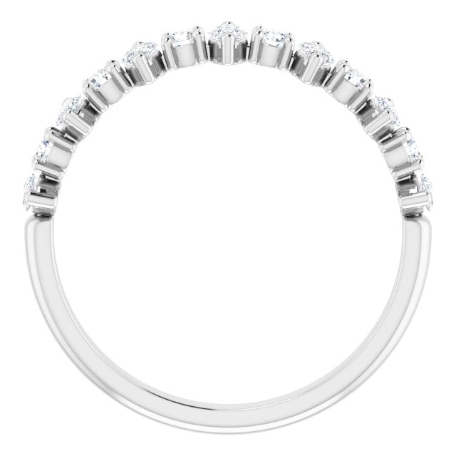 0.88 ct. Prong Set Marquise And Round Diamond Wedding Band-VIRABYANI