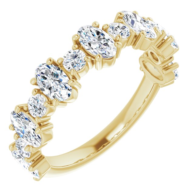 1.83 ct. Oval & Round Cut Diamond Wedding Band-VIRABYANI