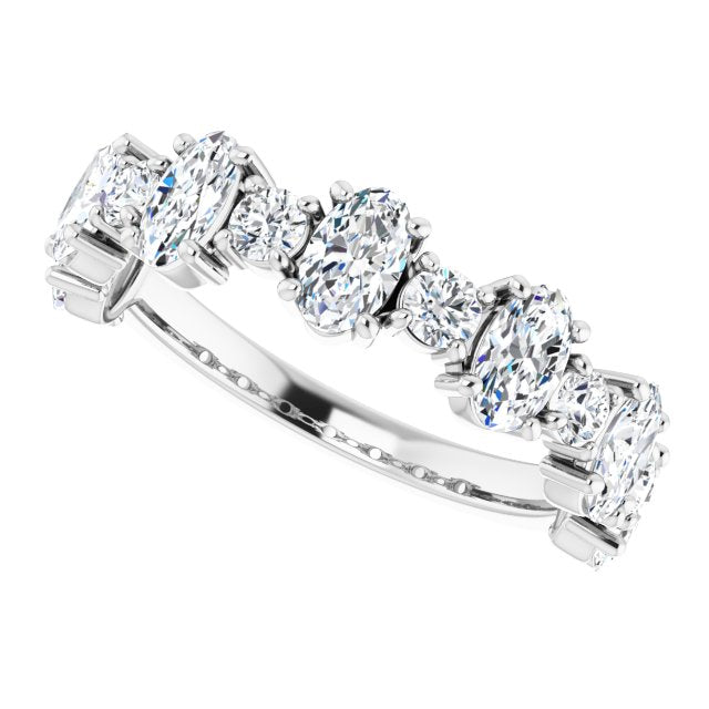 1.83 ct. Oval & Round Cut Diamond Wedding Band-VIRABYANI