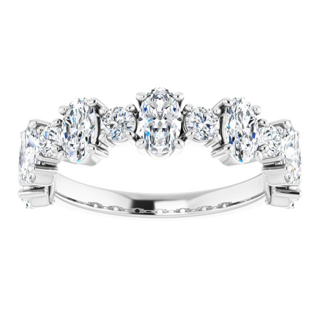 1.83 ct. Oval & Round Cut Diamond Wedding Band-VIRABYANI