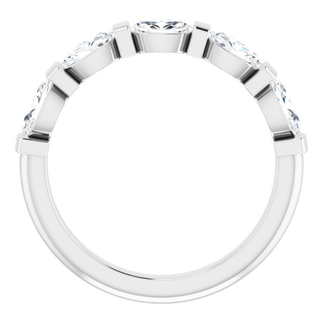 1.05 ct. Oval Cut Diamond Wedding Band 5 Stone Anniversary Ring-VIRABYANI