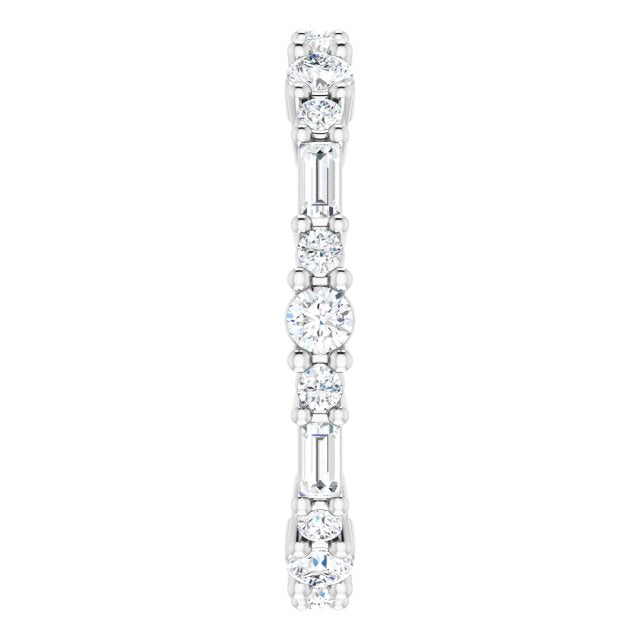 0.96 ct. Baguette & Round Diamond Eternity Band-VIRABYANI