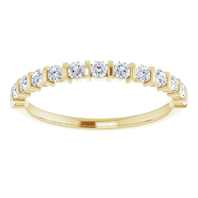 0.37 ct. Round Cut Diamond Wedding Band Bar Set Anniversary Ring-VIRABYANI