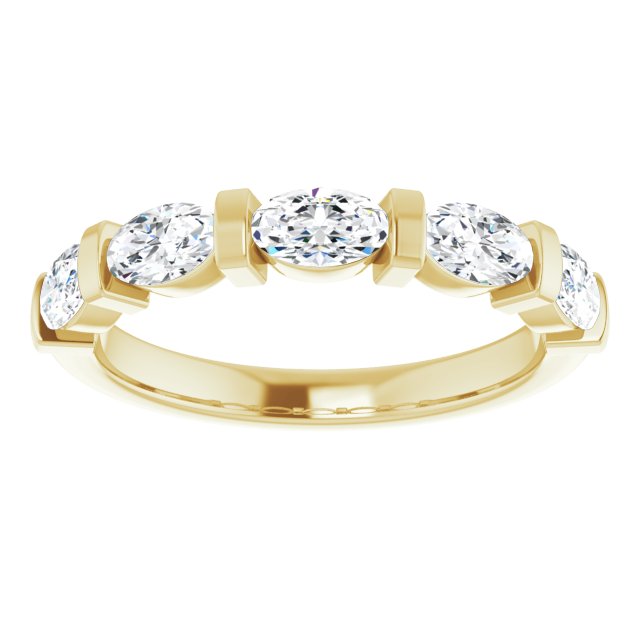 1.05 ct. Oval Cut Diamond Wedding Band 5 Stone Anniversary Ring-VIRABYANI