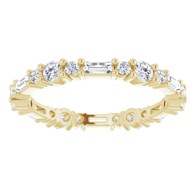 0.96 ct. Baguette & Round Diamond Eternity Band-VIRABYANI