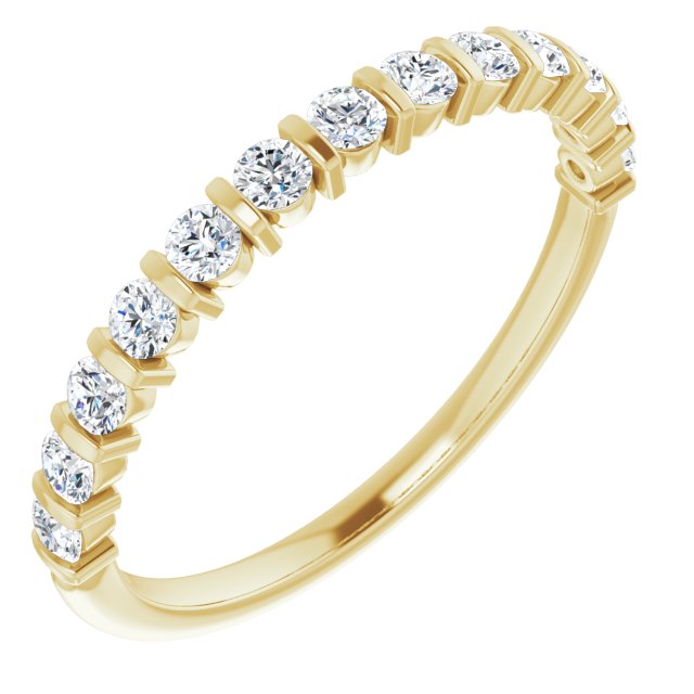 0.37 ct. Round Cut Diamond Wedding Band Bar Set Anniversary Ring-VIRABYANI