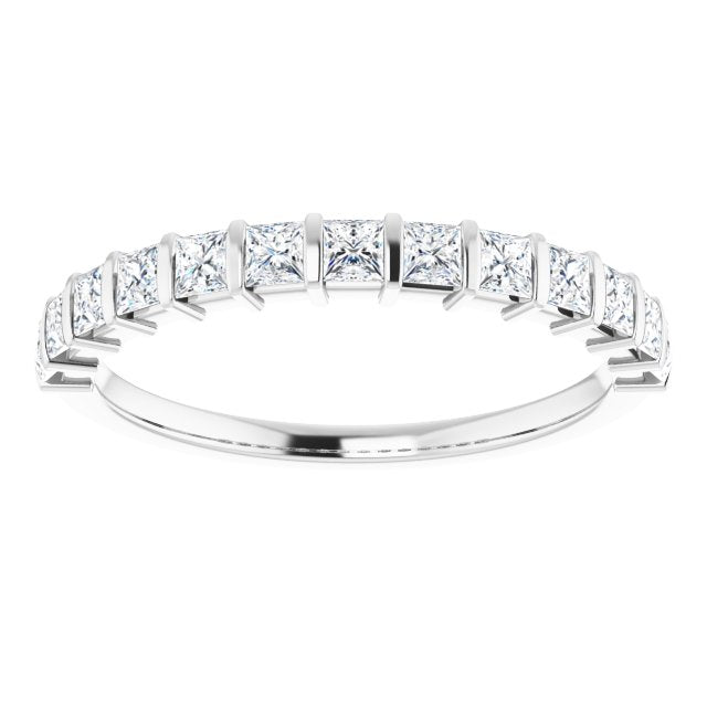 0.78 ct. Princess Cut Diamond Wedding Band Bar Set Anniversary Ring-VIRABYANI