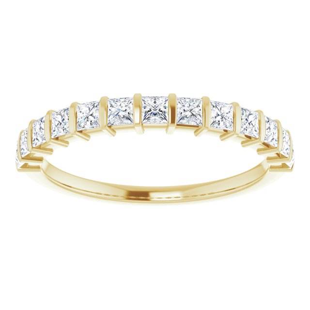 0.78 ct. Princess Cut Diamond Wedding Band Bar Set Anniversary Ring-VIRABYANI