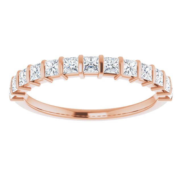 0.78 ct. Princess Cut Diamond Wedding Band Bar Set Anniversary Ring-VIRABYANI