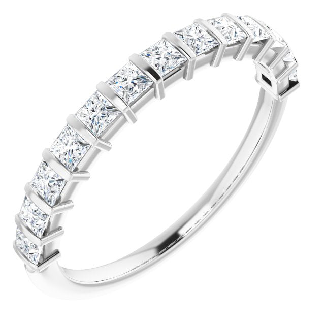 0.78 ct. Princess Cut Diamond Wedding Band Bar Set Anniversary Ring-VIRABYANI