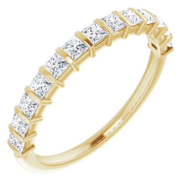 0.78 ct. Princess Cut Diamond Wedding Band Bar Set Anniversary Ring-VIRABYANI